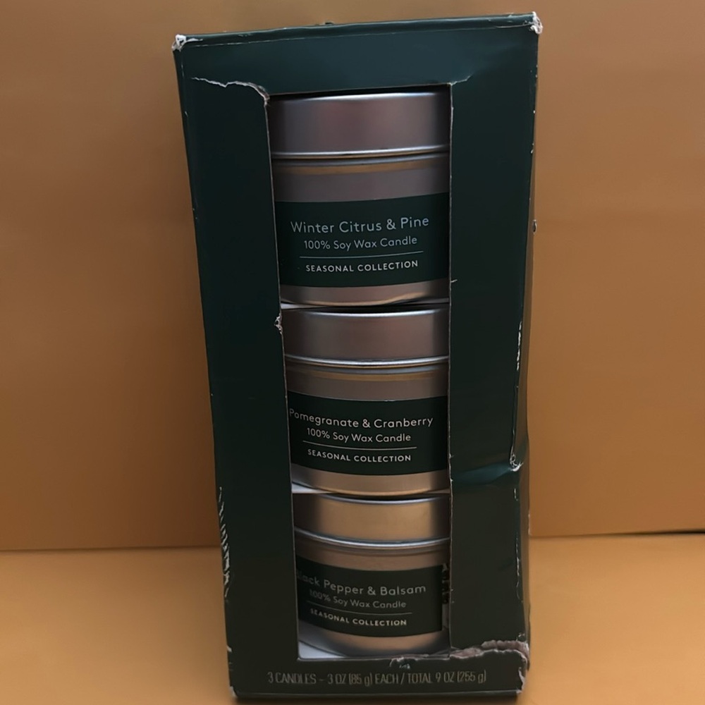 3 soy wax candles